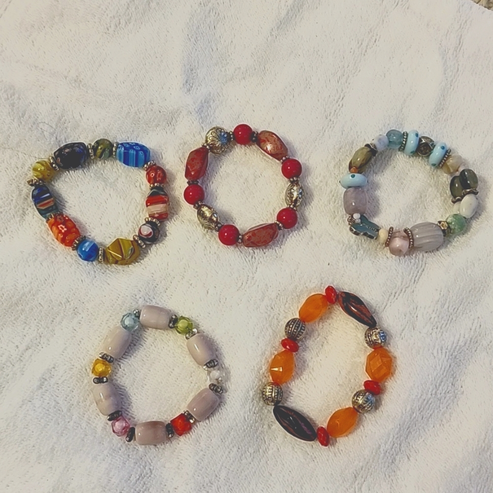 (5) Elastic multicolor Bracelets